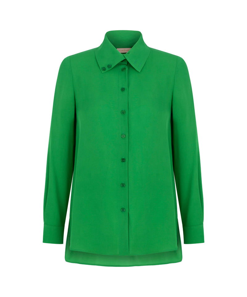 Machka High Neck Buttoned Shirt Green