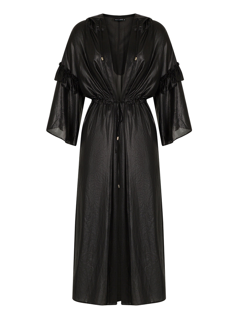 Nocturne Trenchcoat Silk Black - Wardrobe Fashion