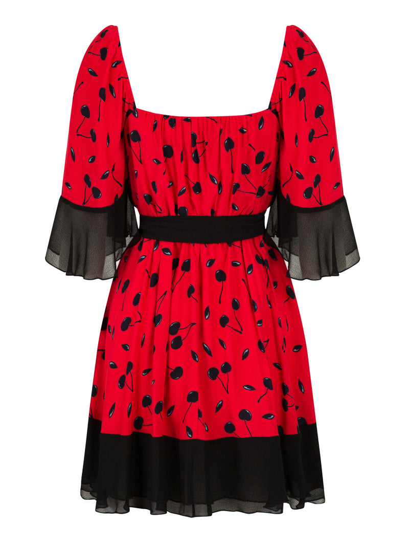 Nocturne Dress Short Print S/ Red - Wardrobe Fashion