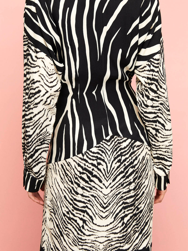 Nocturne Zebra Print Shirt Dress Varyant