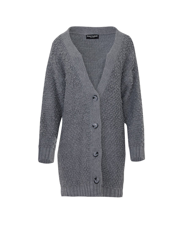 Nocturne Knitted Oversize Cardigan Grey