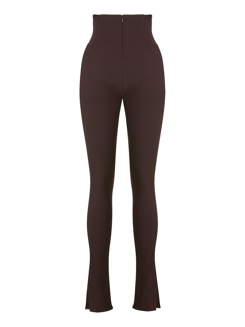 Nocturne High-Waisted Trousers Brown