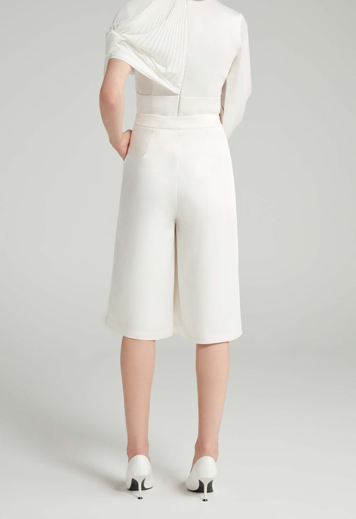 Choice Solid Culottes With Pocket Detail Off White