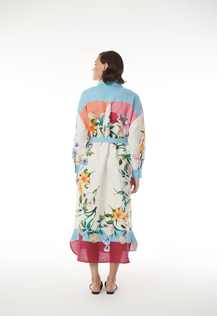 Choice Flower & Leaf Printed Dress Multicolor