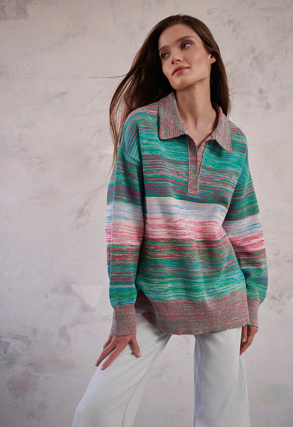 Choice Multicolored Knitted Sweatshirt Multicolor