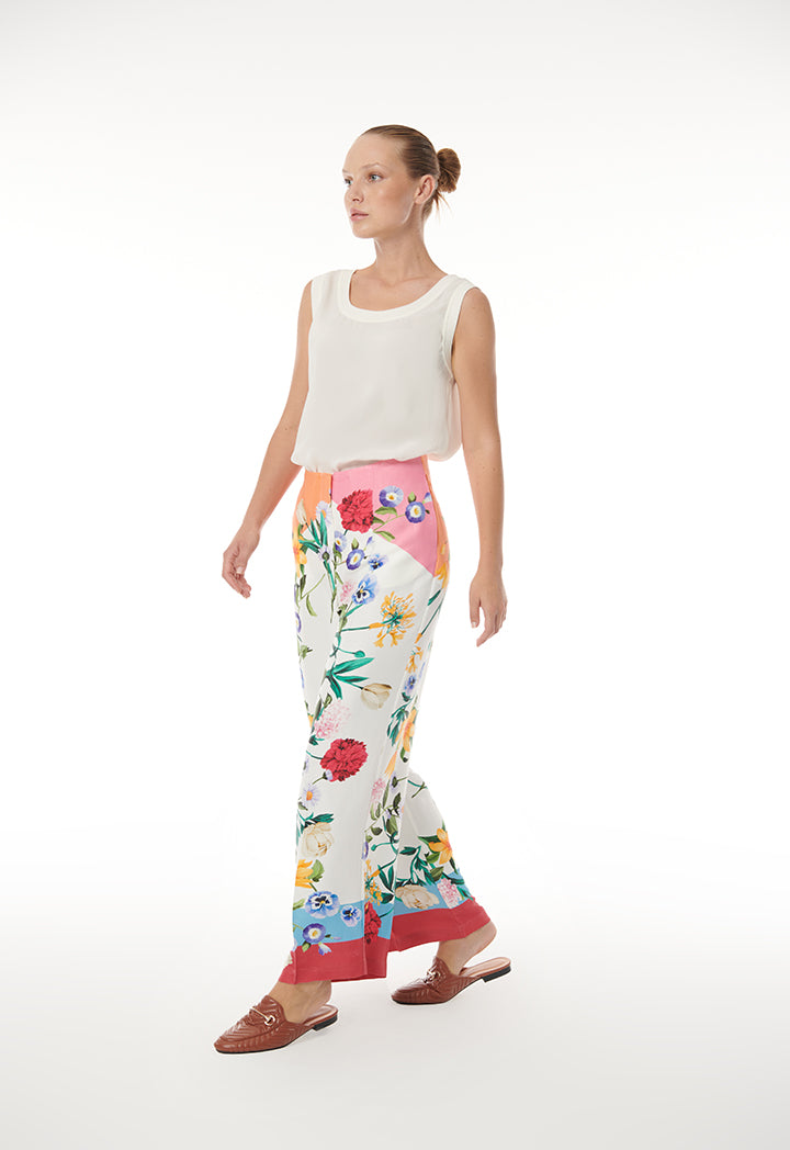 Choice Floral Multicolored Printed Straight Pants Multicolor