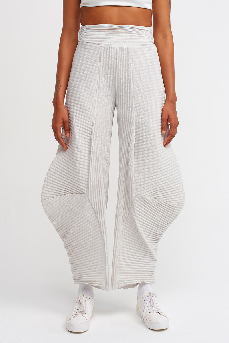 NU High Waist Pleated Trouser Ice