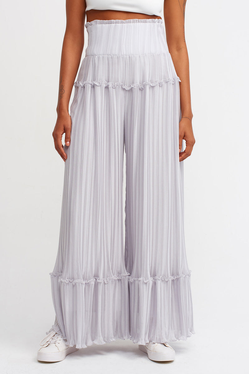 Nu Tiered Detail Pleated Trouser Ice