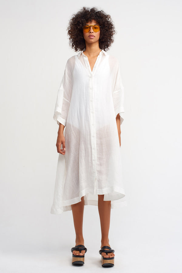 Nu Ovesized Shirt Dress Off White