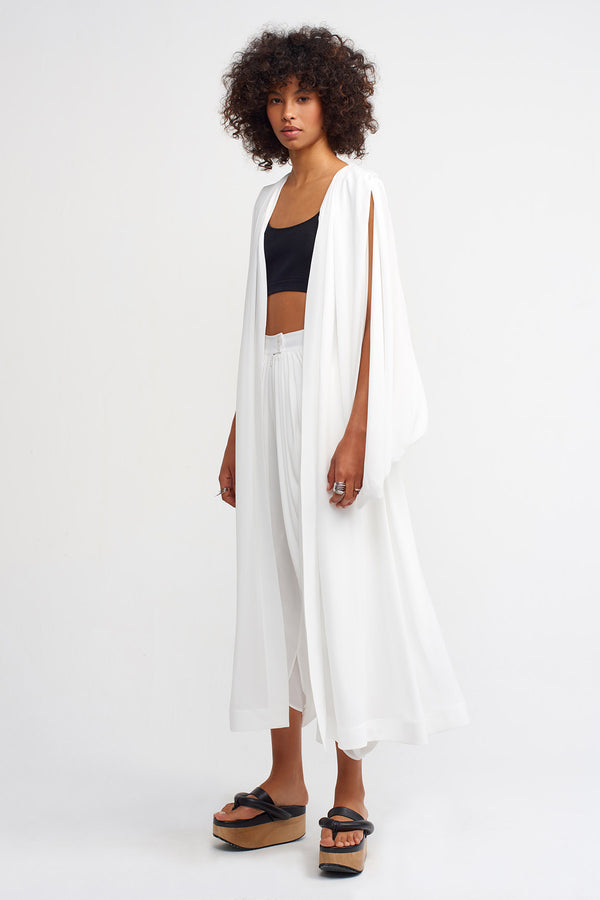 NU Detailed Sleeve Outerwear Off White