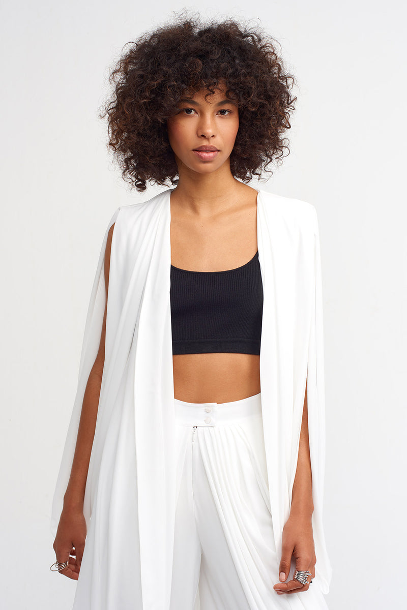 NU Detailed Sleeve Outerwear Off White