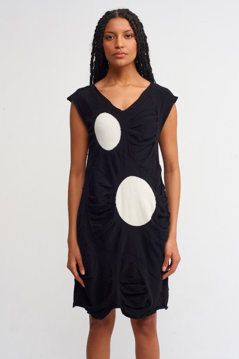 Nu Two-Toned Knitted Dress Natural/Black