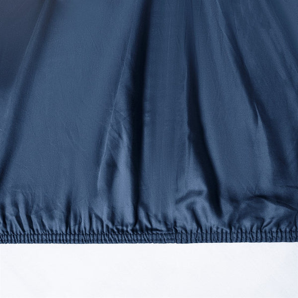 Chakra Bamboo Classic Fitted Sheet Dbl 160X200Cm Marine Blue