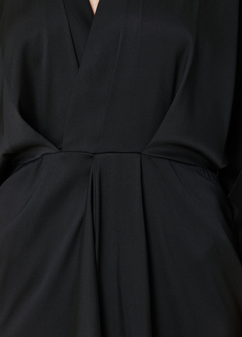 Beymen Collection Bat Sleeve Midi Silk Dress Black