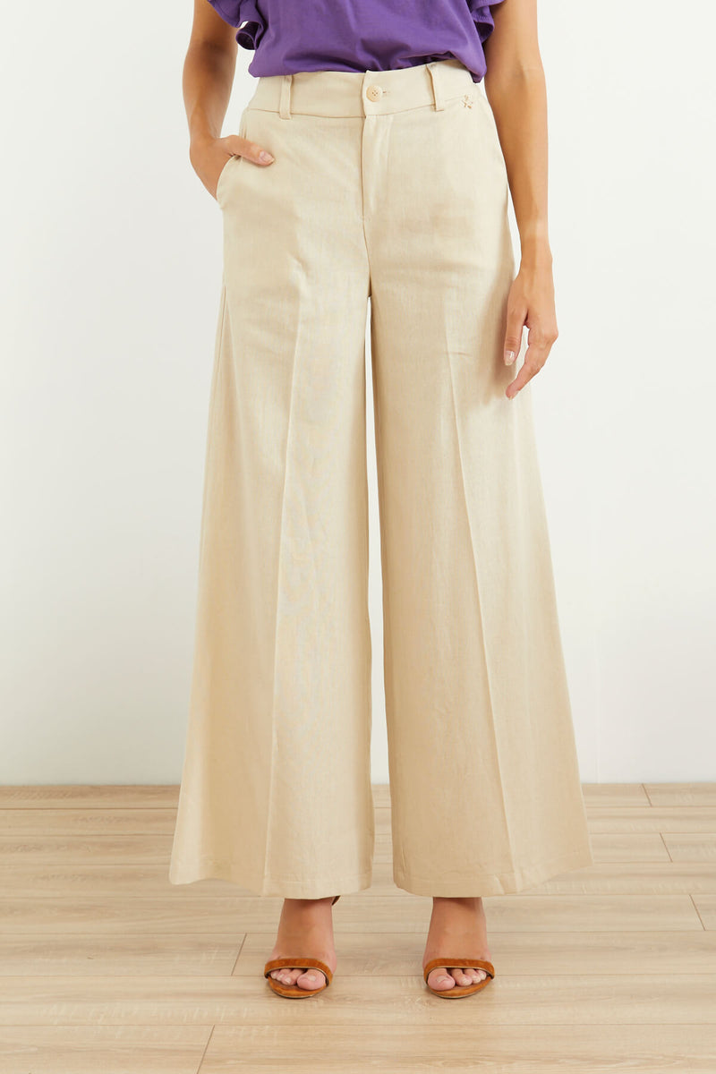 Souvenir Solid Wide Leg Culottes Sand